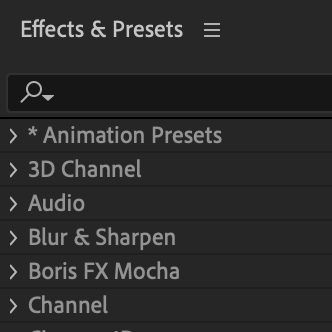 Effects & Presets Panel
