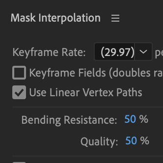 Mask Interpolation Panel
